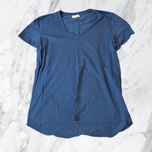 NWOT Zecmos Mens Blue Navy T Shirt 3XL V Neck Lightweight